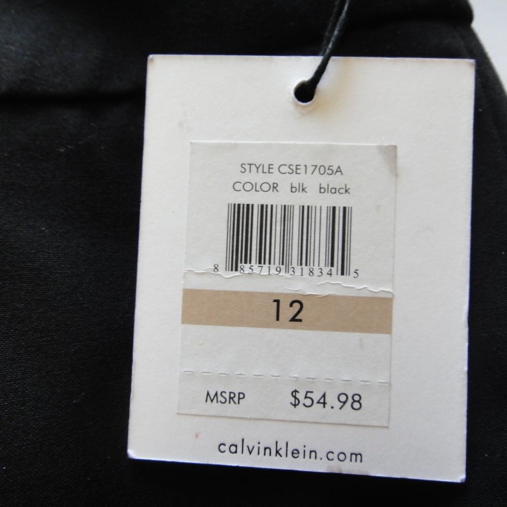 Black Straight Skirt Lined Pocket Light Stretch - Picture 5 of 9